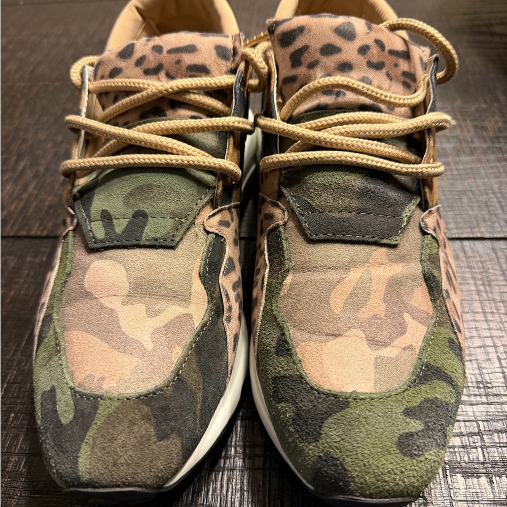 Steve Madden Camouflage and Leopard Print Sneakers